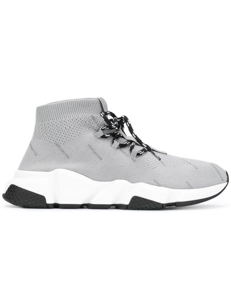 Balenciaga Speed Lace-up Sneakers in Gray for Men | Lyst
