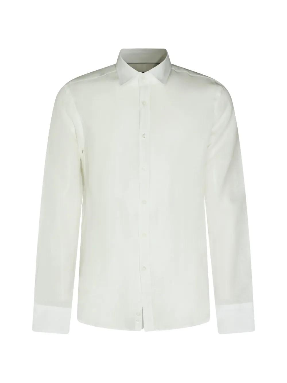 slim fit dress slacks Canali Dress Shirt Exclusive White Navy Blue Stripes - Modern Fit 39 main image 0