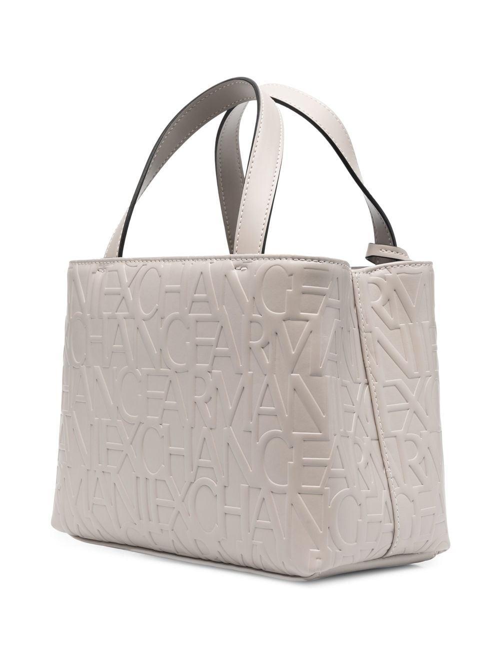 Armani Exchange Women's Small Embossed All Over Logo Shopper Bag