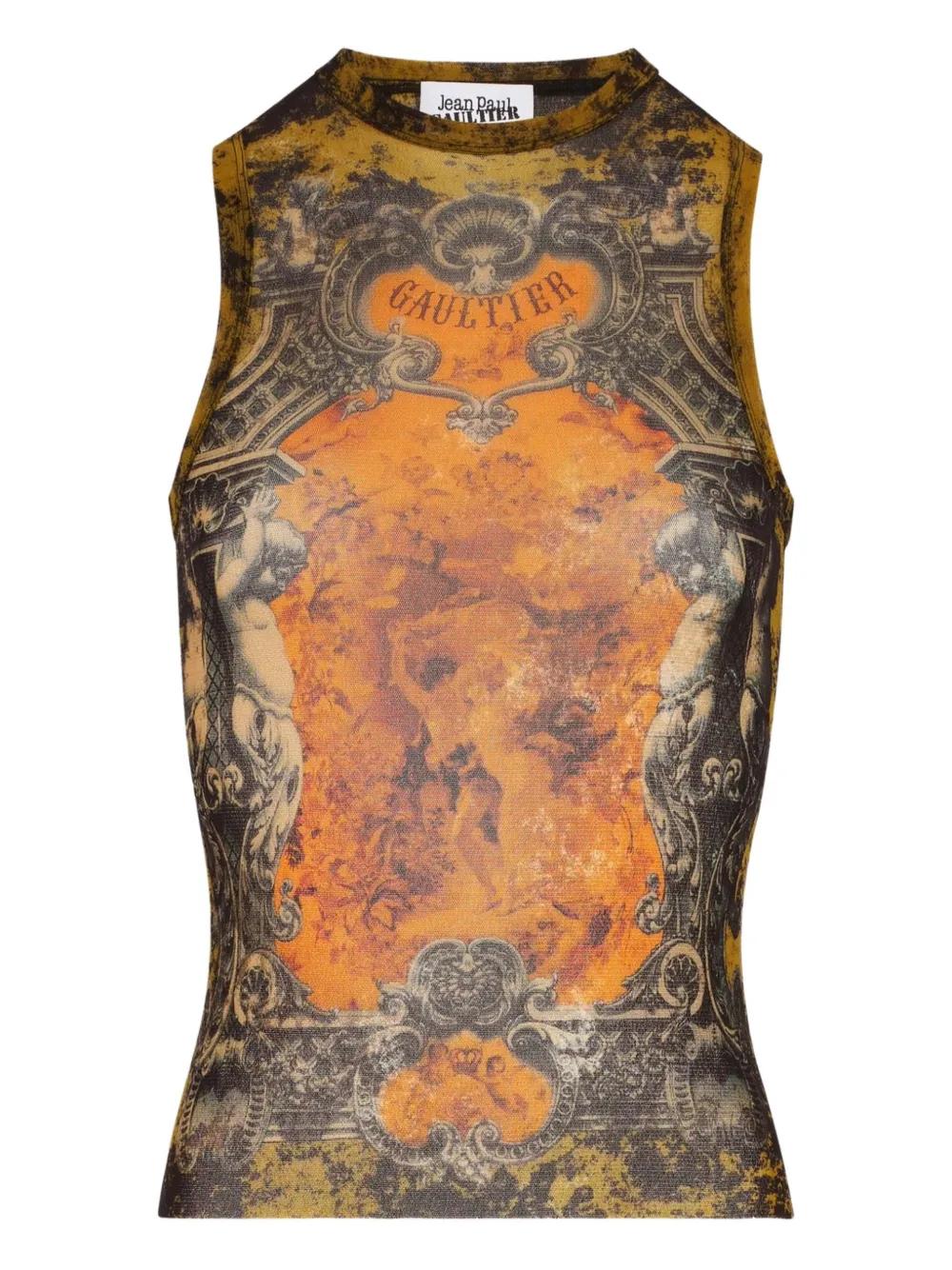 Jean Paul Gaultier メッシュタンクトップ Jean Paul Gaultier Men's' Mesh Tattoo Tank Top in Black | LN-CC®