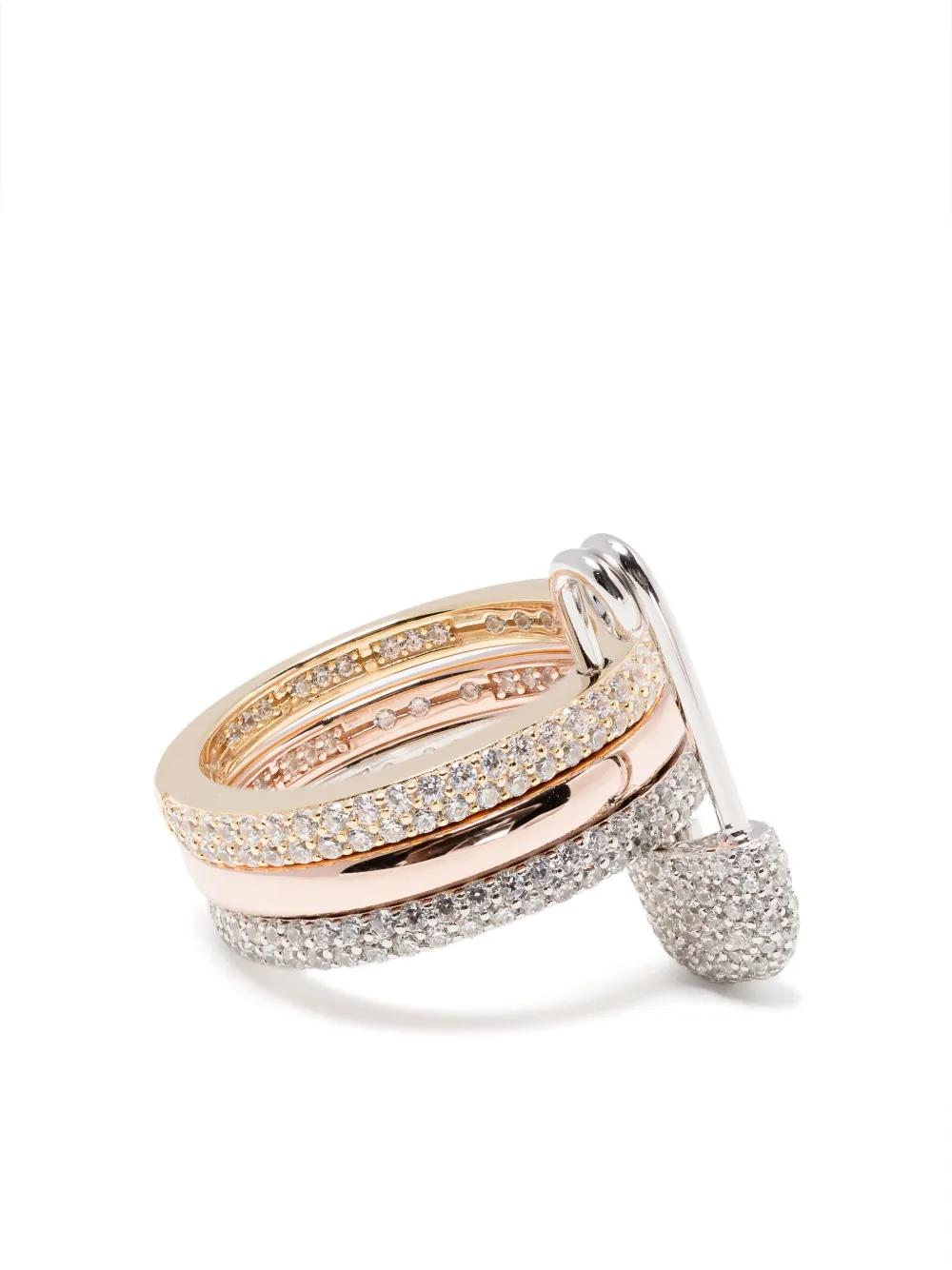 Apm Monaco Triple Band Safety Pin Ring in White Lyst UK