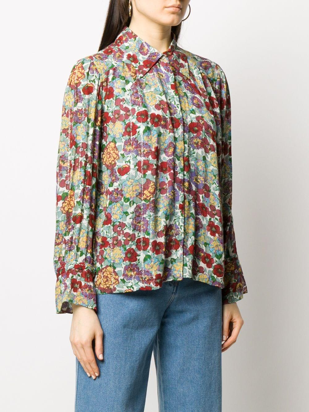 Ba&sh Phara Pointed Collar Floral Shirt in Red - Save 50% - Lyst