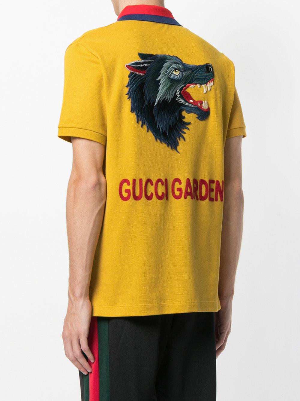 Gucci Cotton Polo Shirt With Wolf 