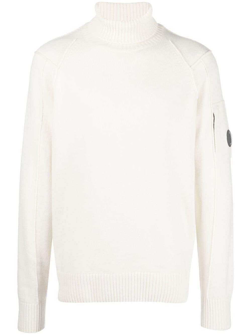 C.P. Company Lens-embellished Roll-neck Jumper in White for Men | Lyst