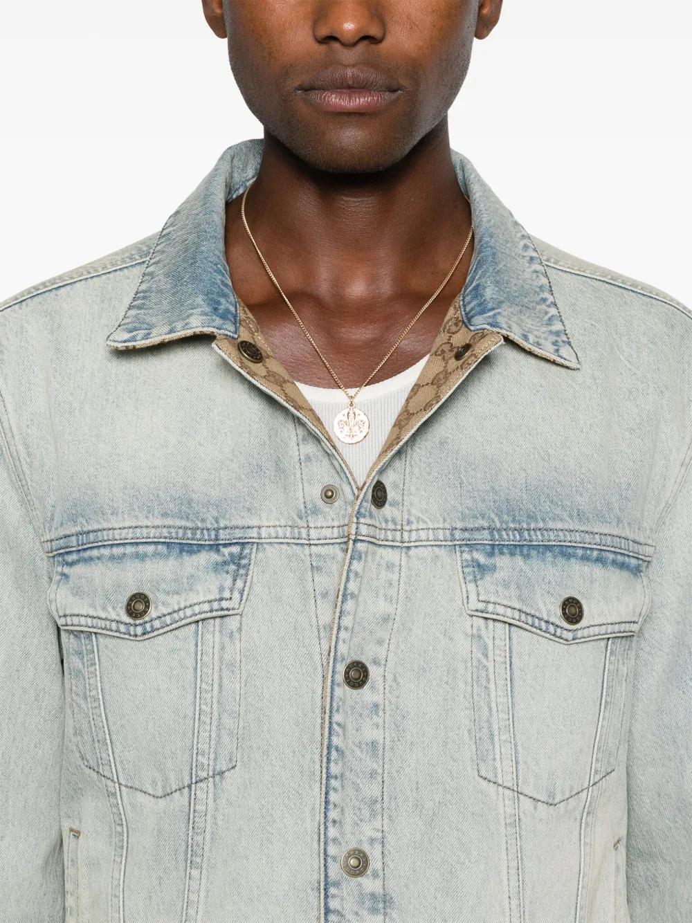 Gucci Gg Canvas Reversible Denim Jacket in Natural for Men | Lyst