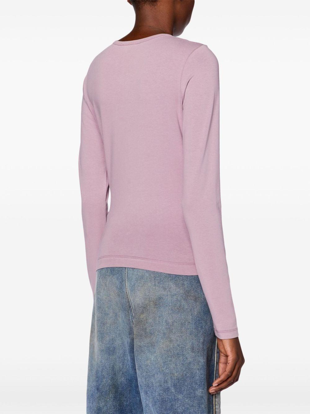 DIESEL T-Angie-Ls Jersey T-Shirt in Pink | Lyst