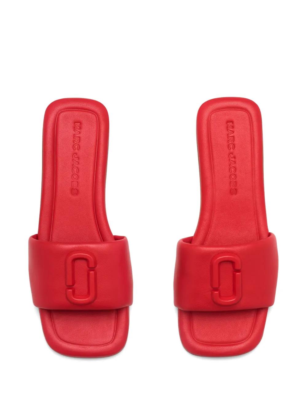 Marc Jacobs Leather Slip-On Sandals in Red | Lyst