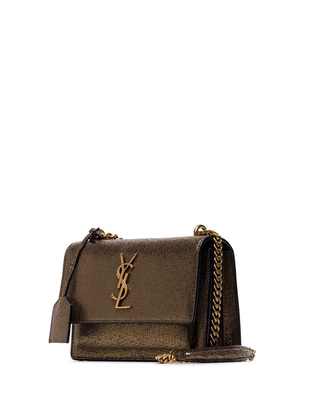 metallic messenger bag