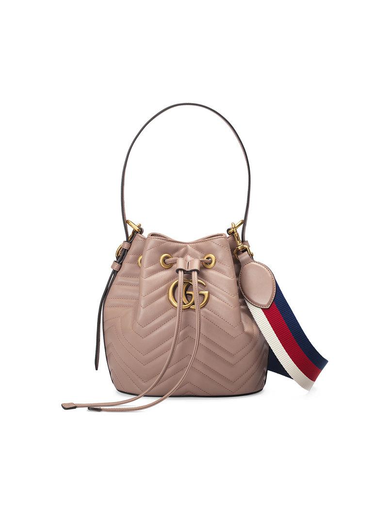 gg marmont quilted leather bucket bag