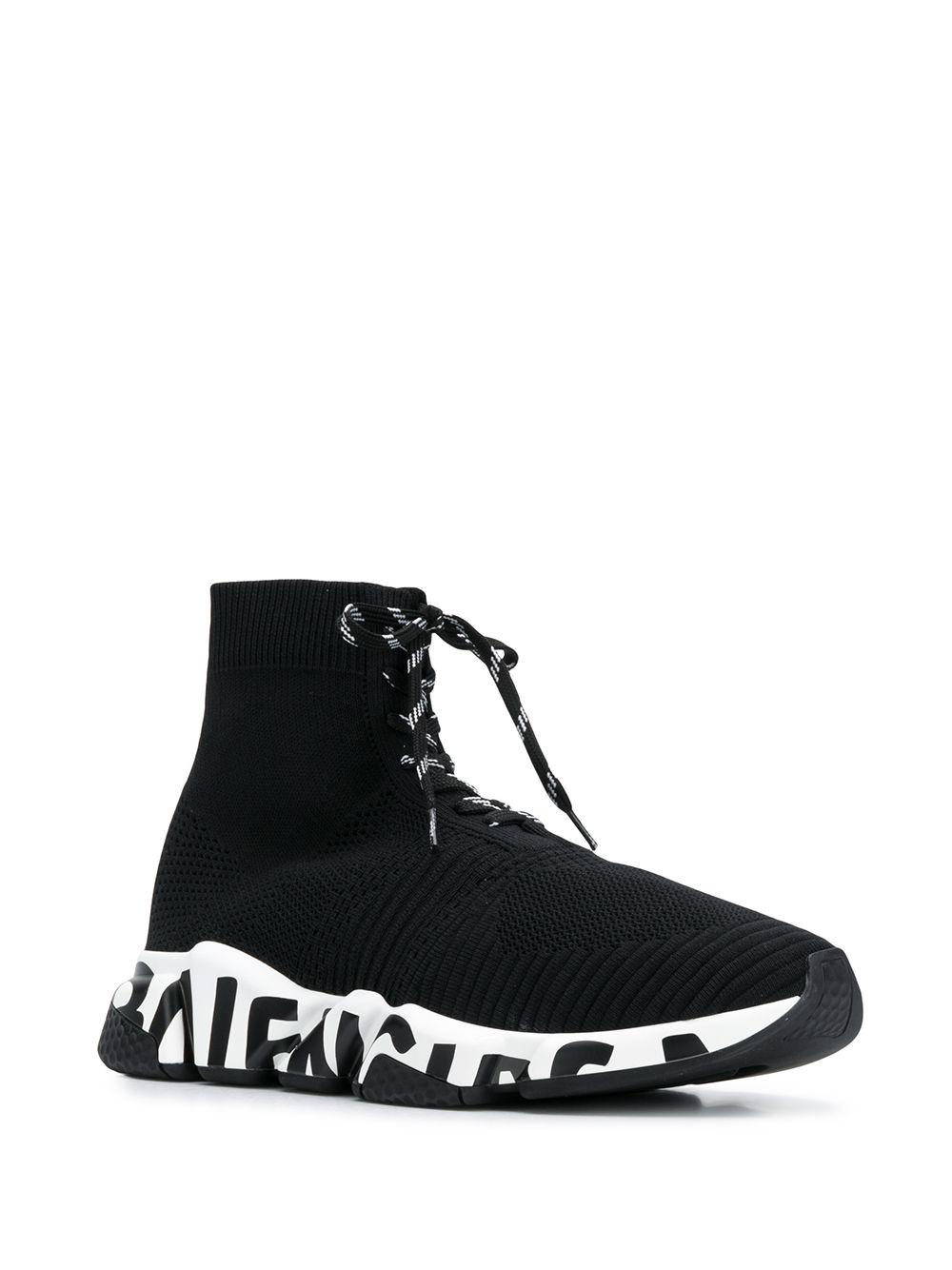 Balenciaga Rubber Lace-up Sock Trainers in Black for Men - Lyst