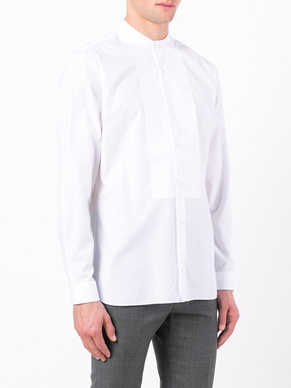 Z Zegna Cotton Collarless Shirt in White for Men - Lyst