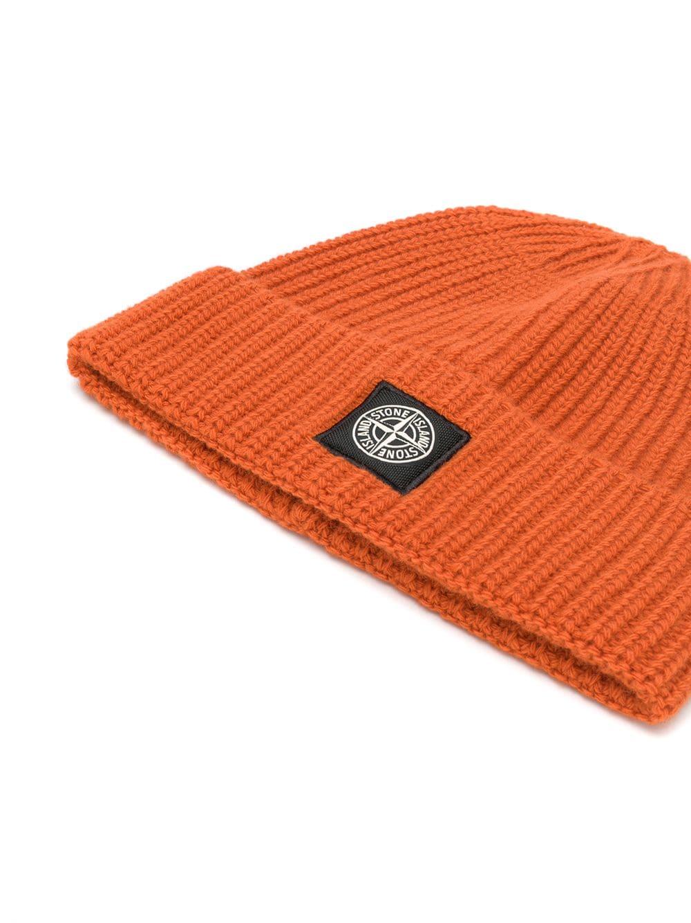 Stone Island Beanie in Orange for Men 