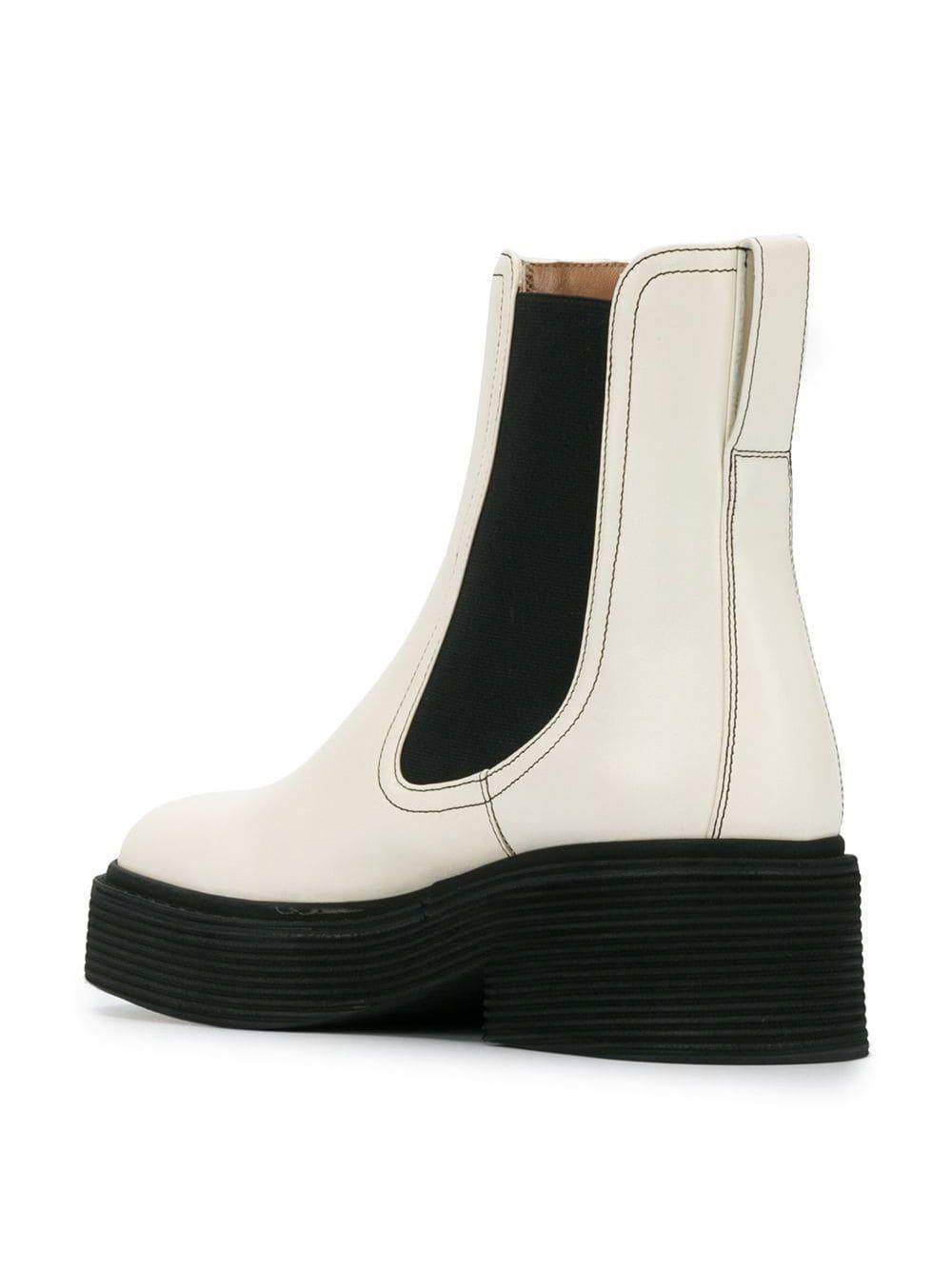 Marni Leather Two Tone Chelsea Boots in 