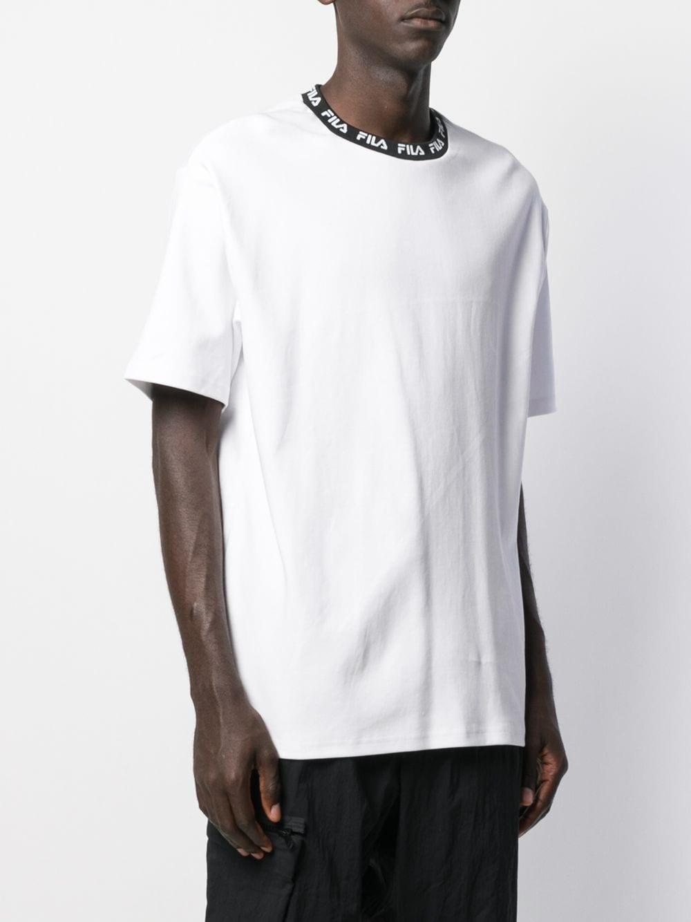 Fila Logo Collar T-shirt in White for Men | Lyst