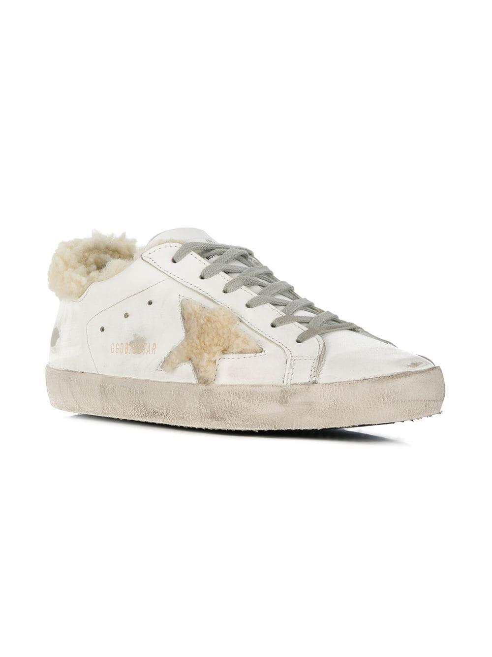 Golden Goose Superstar Shearling Lined Sneakers in White | Lyst