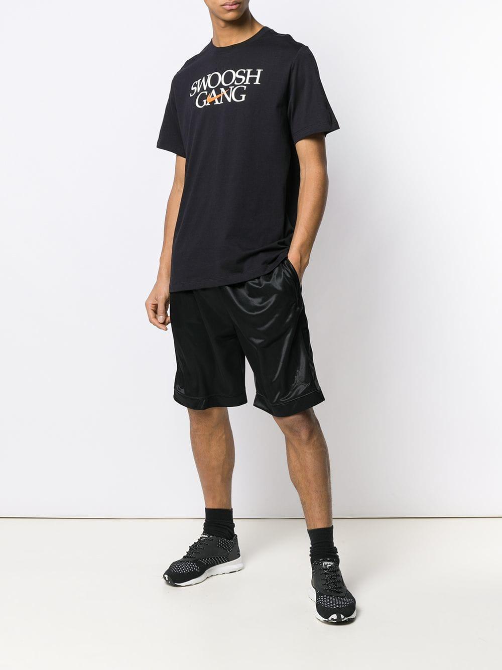 Nike Cotton Swoosh Gang T-shirt in Black for Men - Lyst