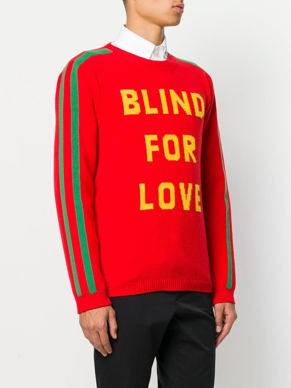 blind for love gucci jumper