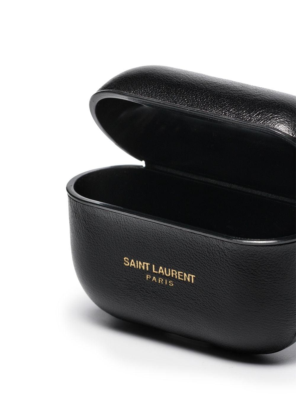 Saint Laurent Branded Leather Airpod Case in Black - Save 24% | Lyst