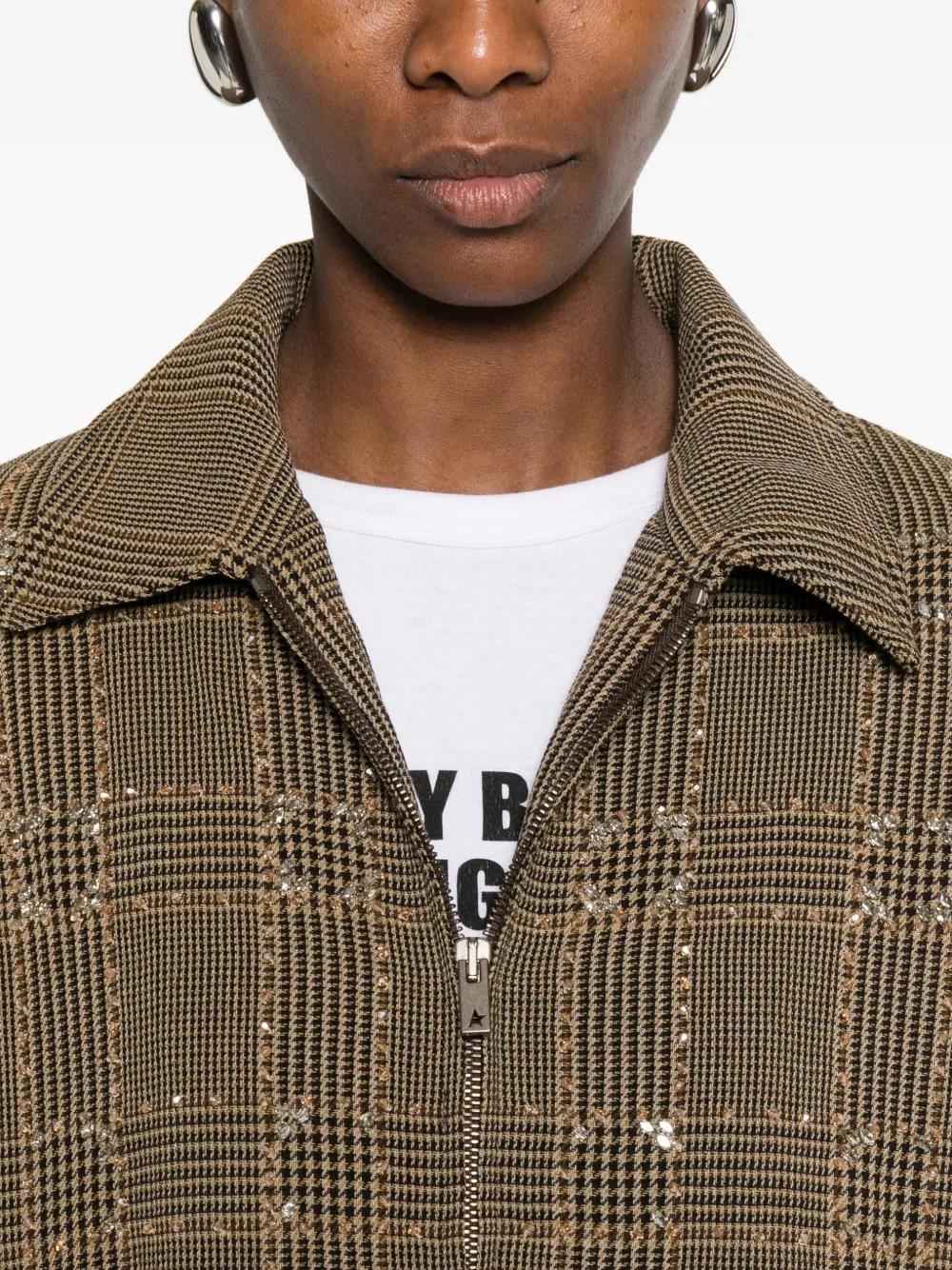 Golden Goose Checked Embellished Jacket in Natural Lyst