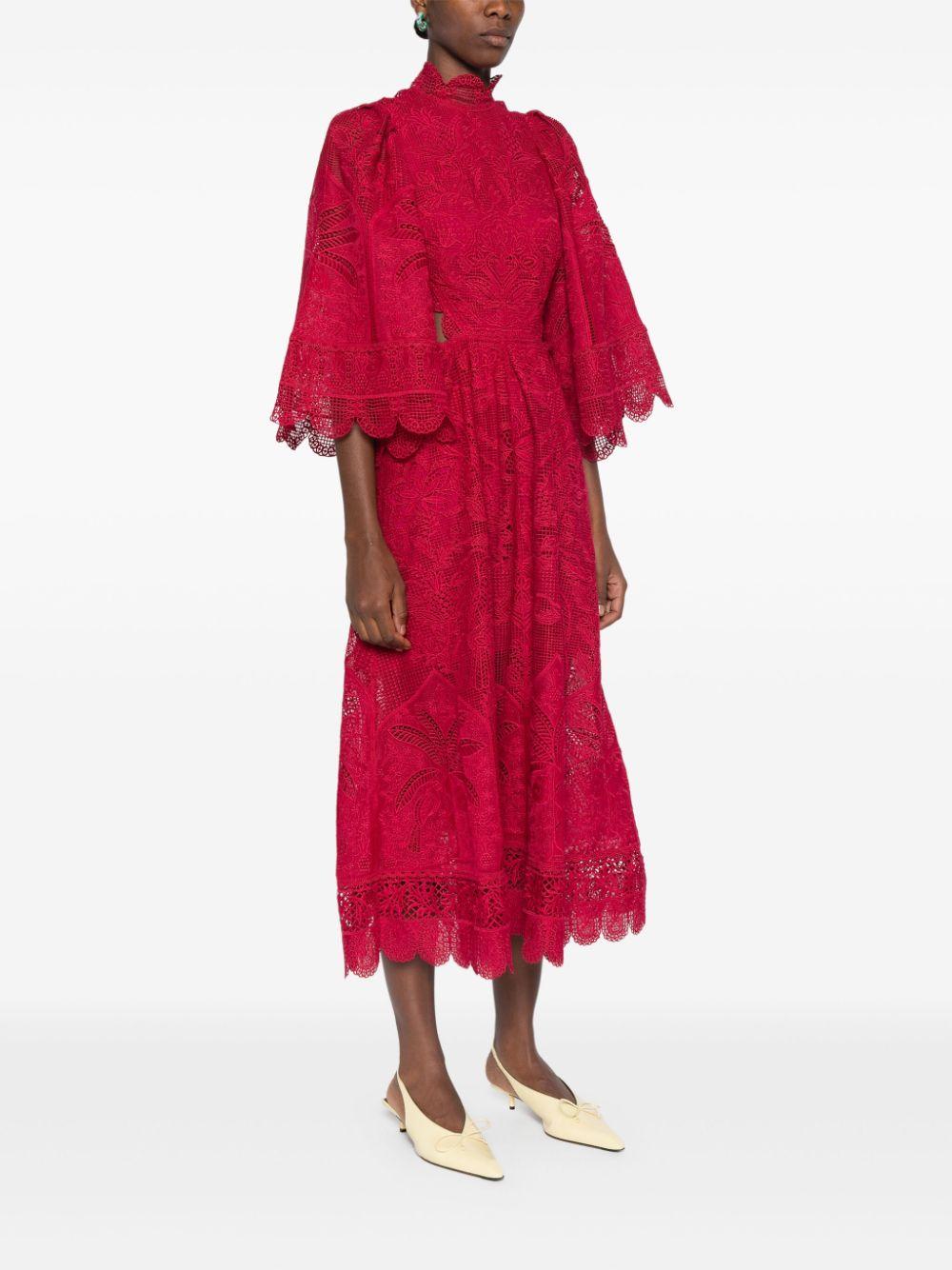 FARM Rio Guipire Midi Dress in Red | Lyst FARM Rio Guipire Midi Dress in Red | Lyst