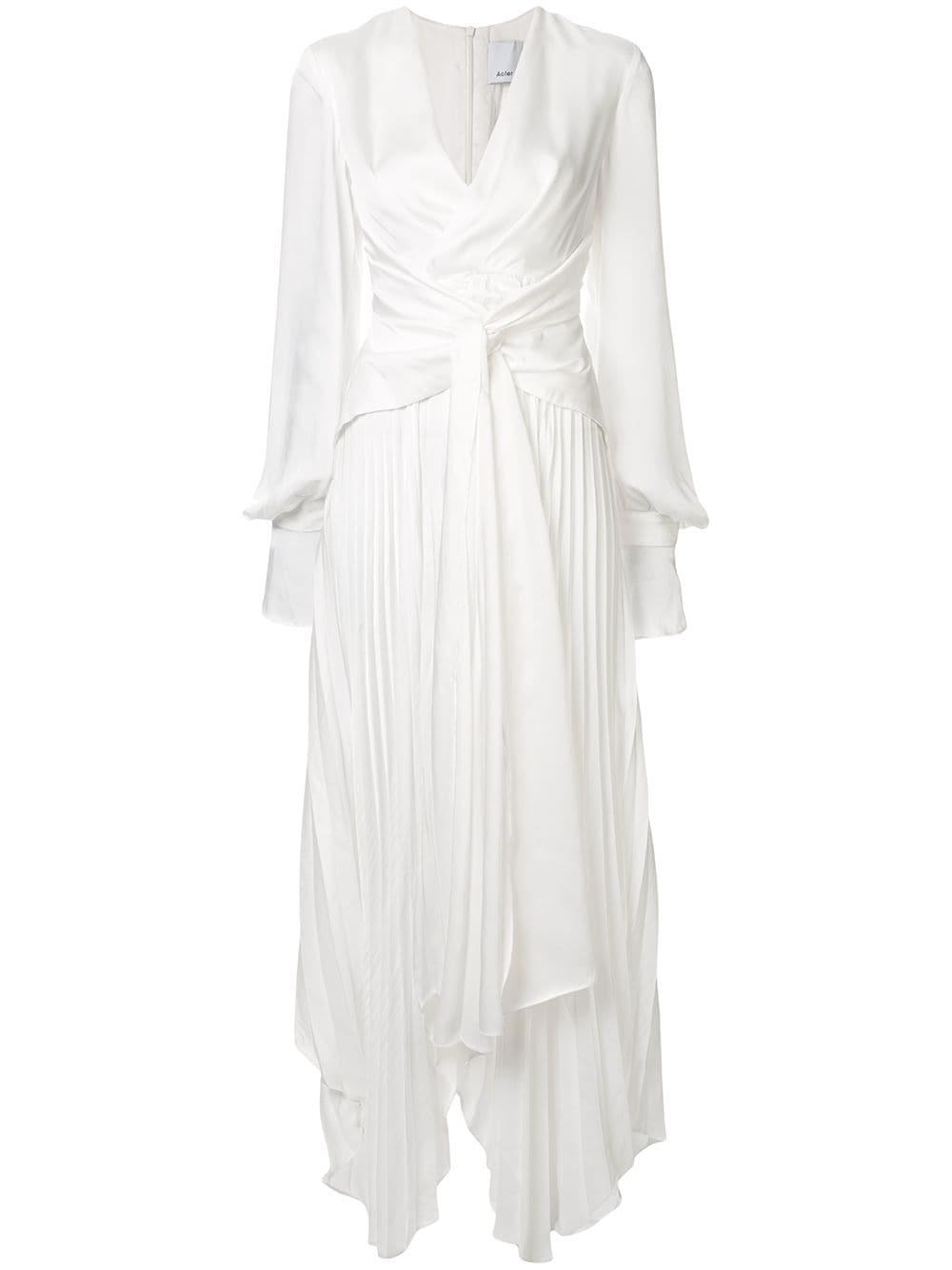 Acler Empire Asymmetric Hem Dress in White - Lyst