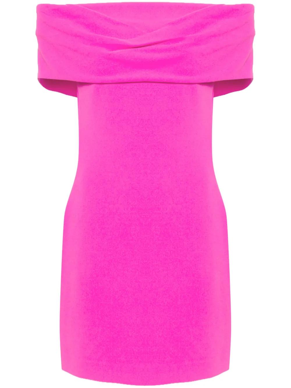 solace london pink mini dress Solace London Funnel-neck Mini Dress