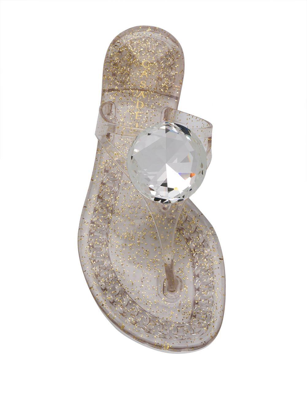 Casadei Jelly Flip Flops in White - Lyst