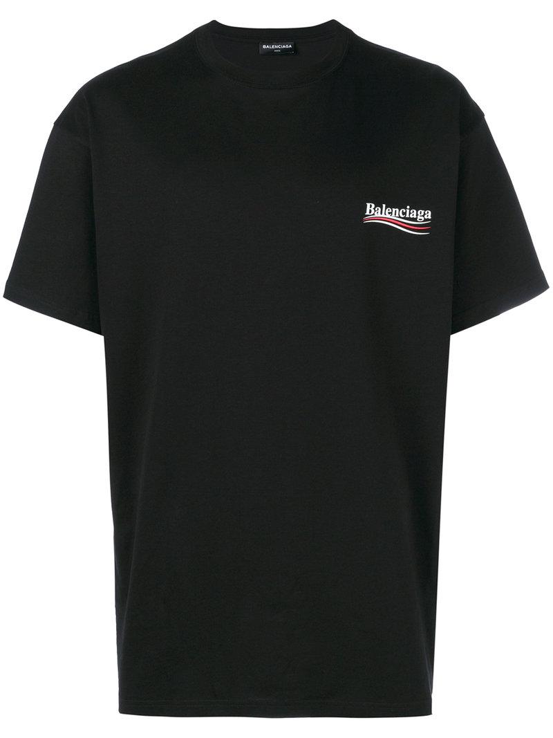 Balenciaga Oversized Logo-print Cotton-jersey T-shirt in Black for Men ...