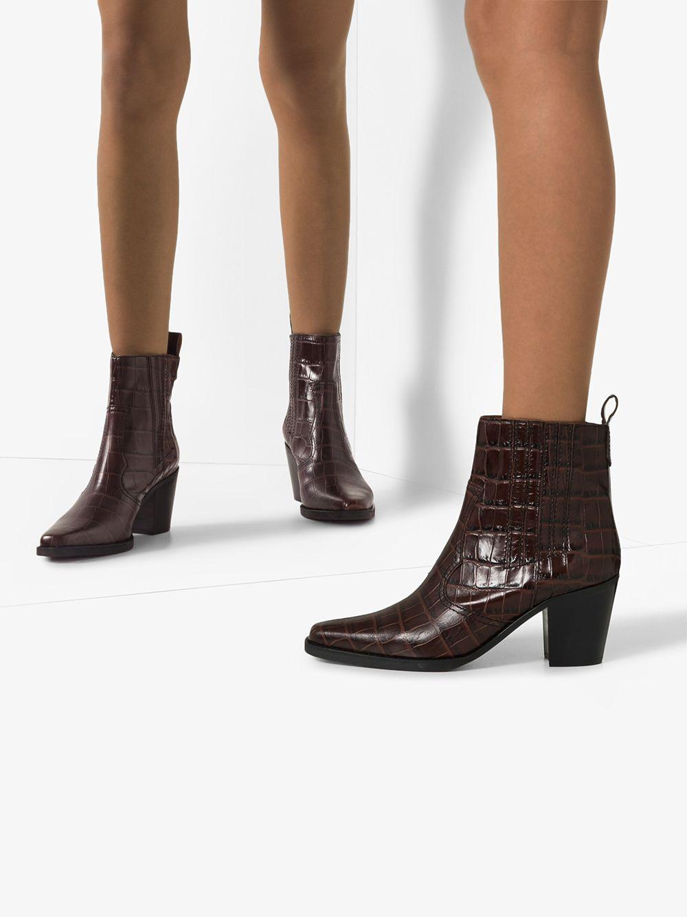 ganni croc boots