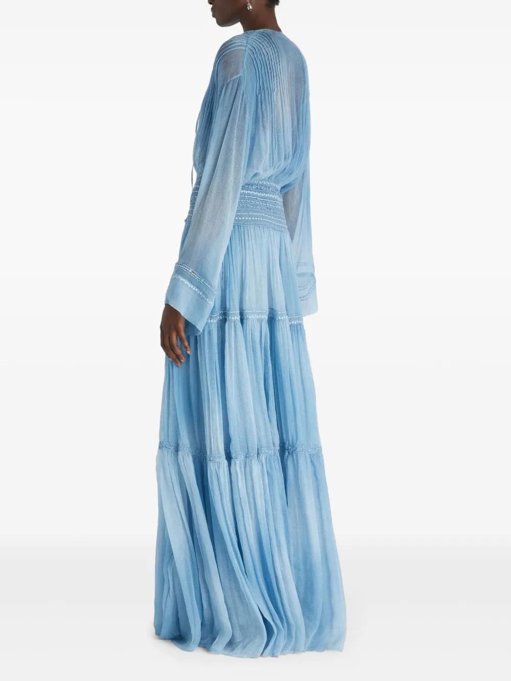 Ermanno Scervino Lace-Detailing Maxi Dress in Blue | Lyst