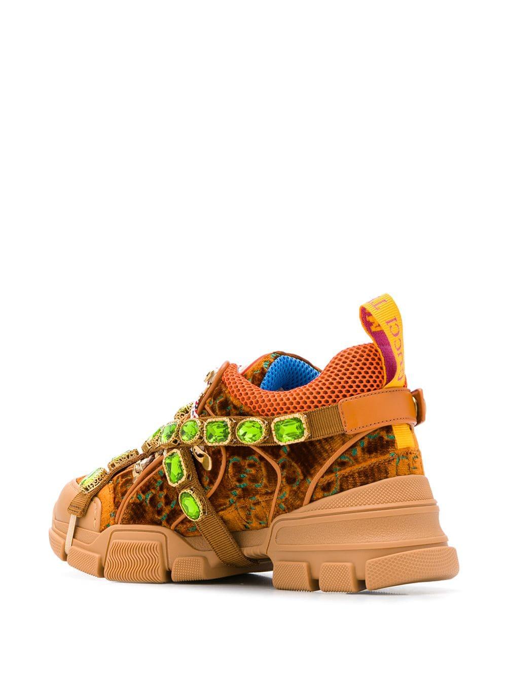 Gucci Velvet Embellished Flashtrack 