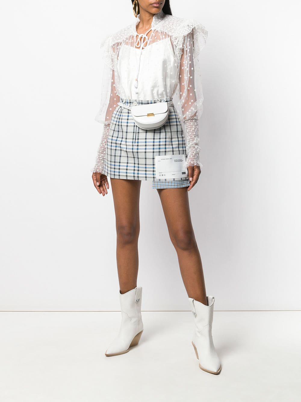 white polka dot sheer top