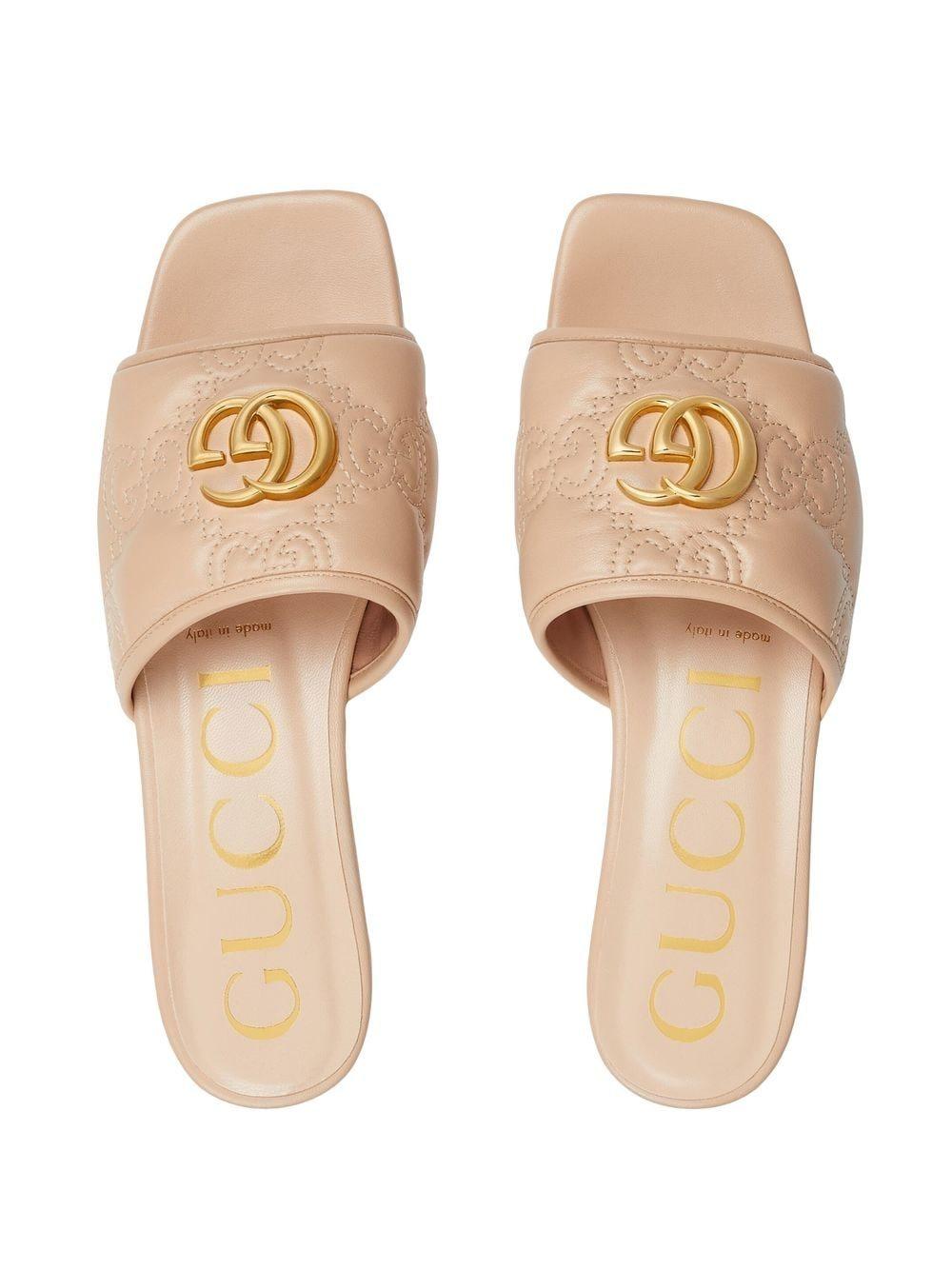 Gucci GG Matelassé Slide Sandals in 