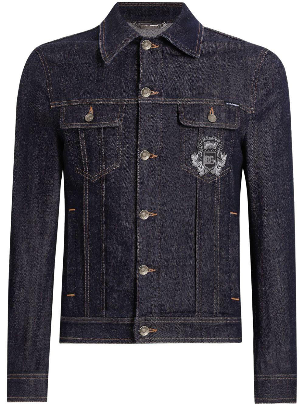 Dolce & Gabbana メンズ ブルー ロゴ デニムジャケット ジャケット