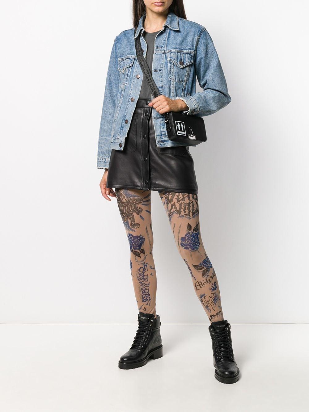 DIESEL Tattoo Print Sheer leggings in Black