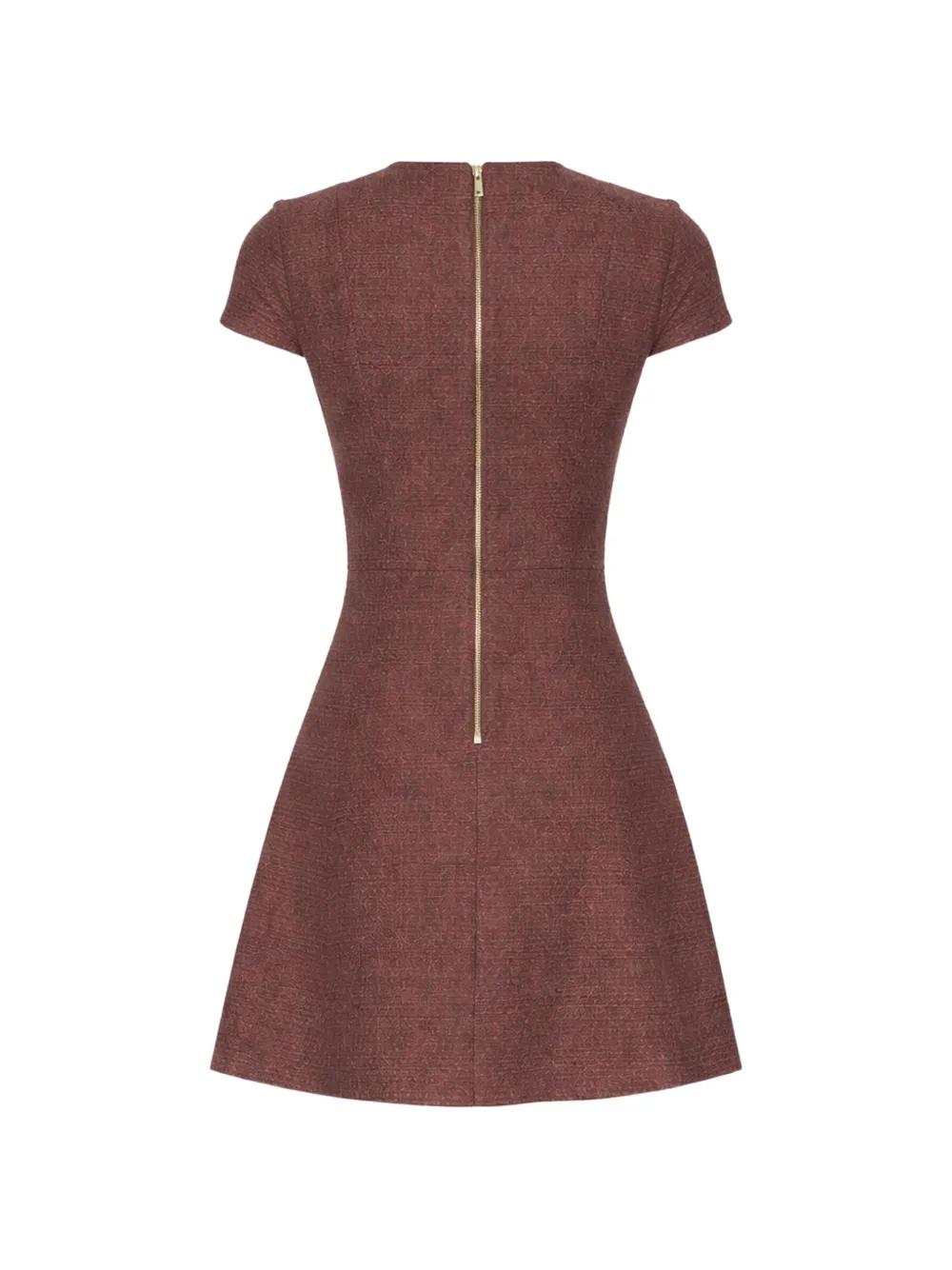 Alice + Olivia Shiloh Buttoned Short-Sleeve Dress in Brown | Lyst
