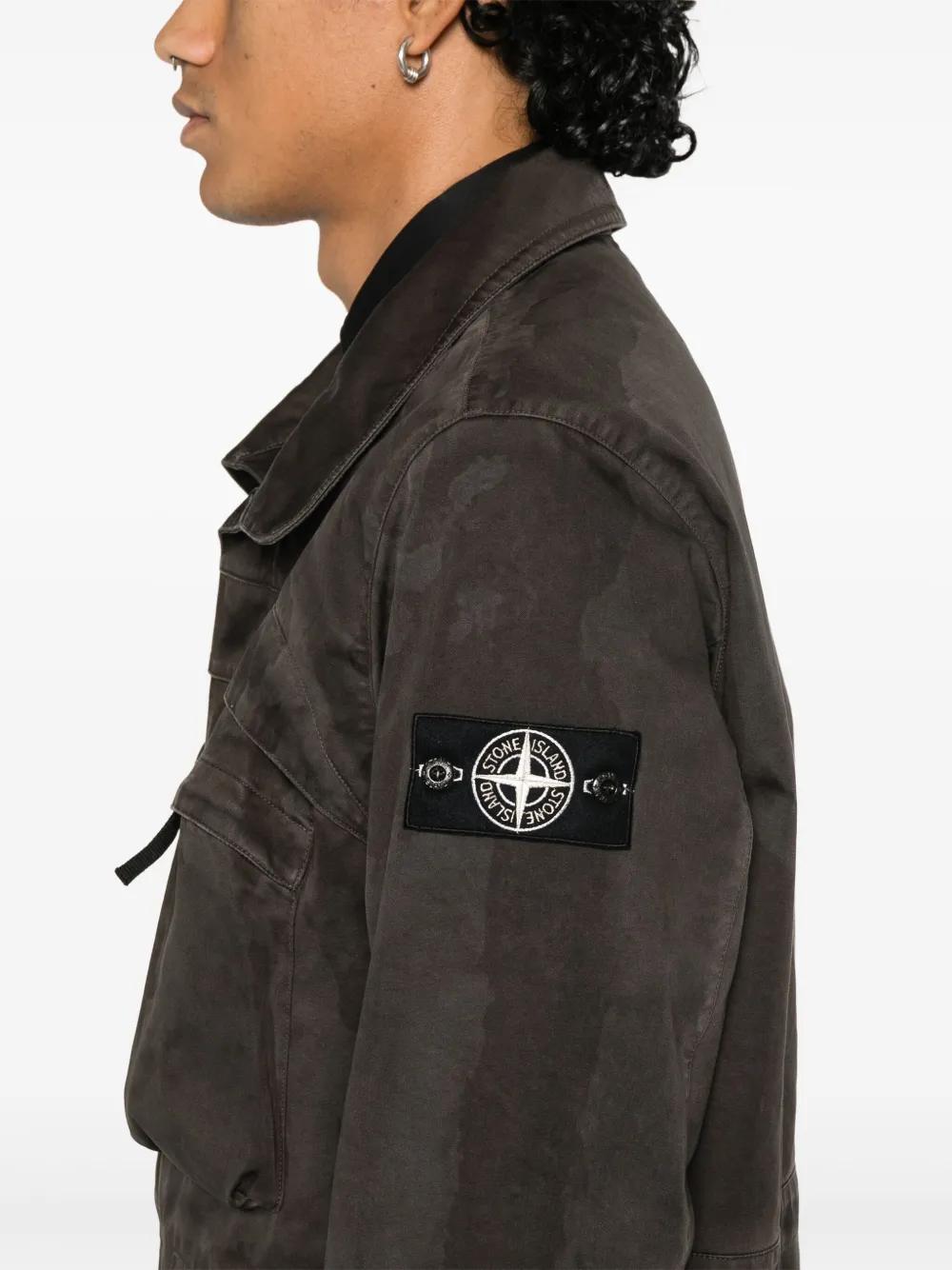 Stone Island Field Jacket Raso Gommato 3L Laser Camo in Black for