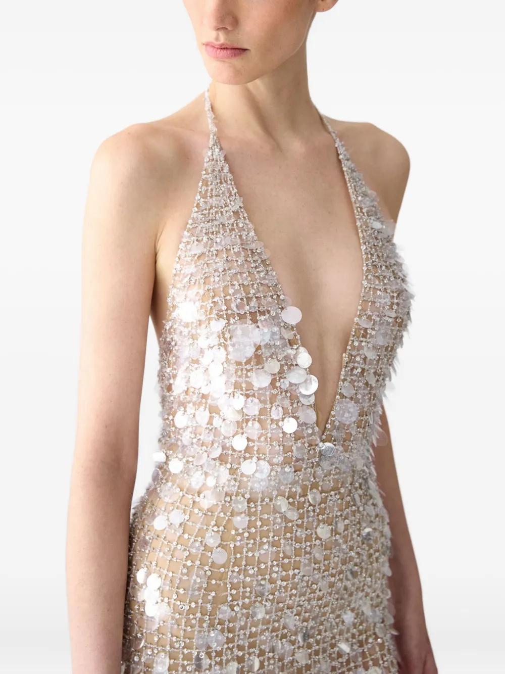 carolina herrera gold mini dress Carolina Herrera Embellished Metallic Tweed Mini Dress - Women - Gold Dresses