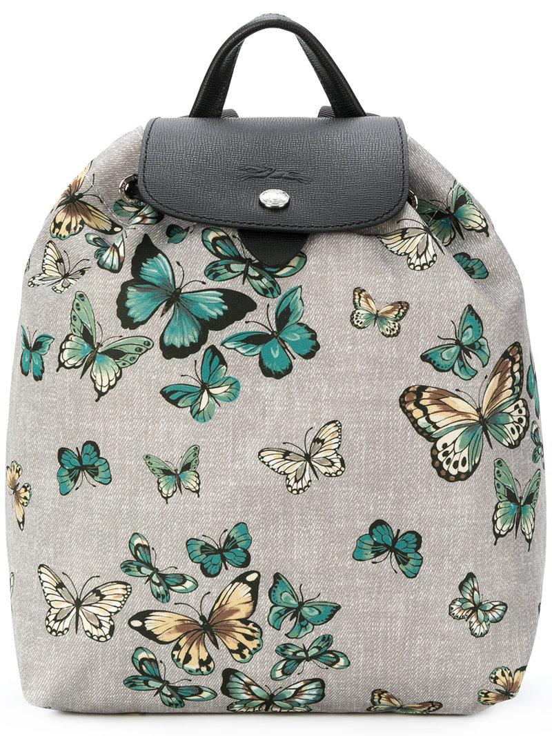 Longchamp Butterfly Print Backpack in Gray | Lyst
