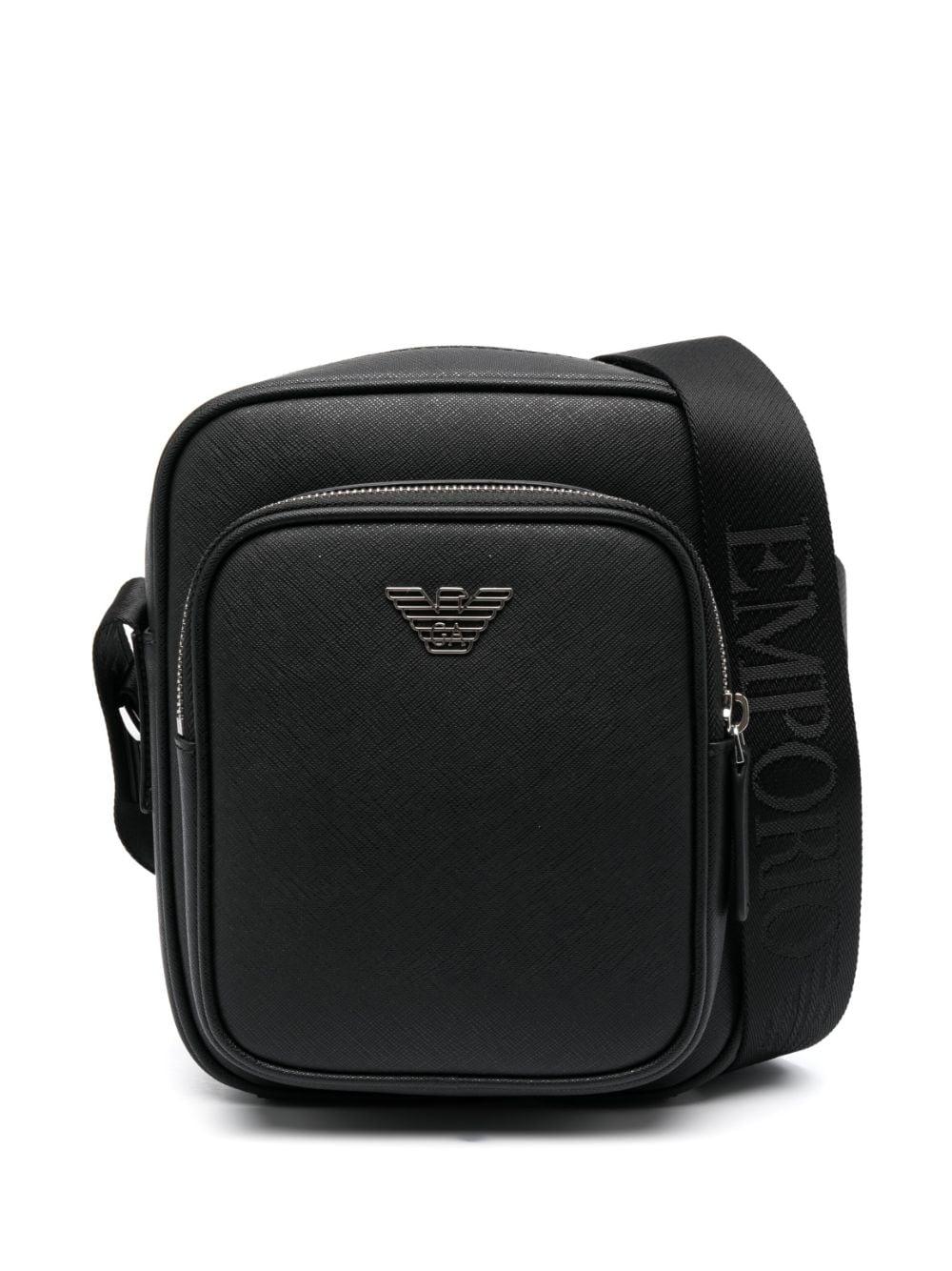Emporio Armani Logo Messenger Bag Black