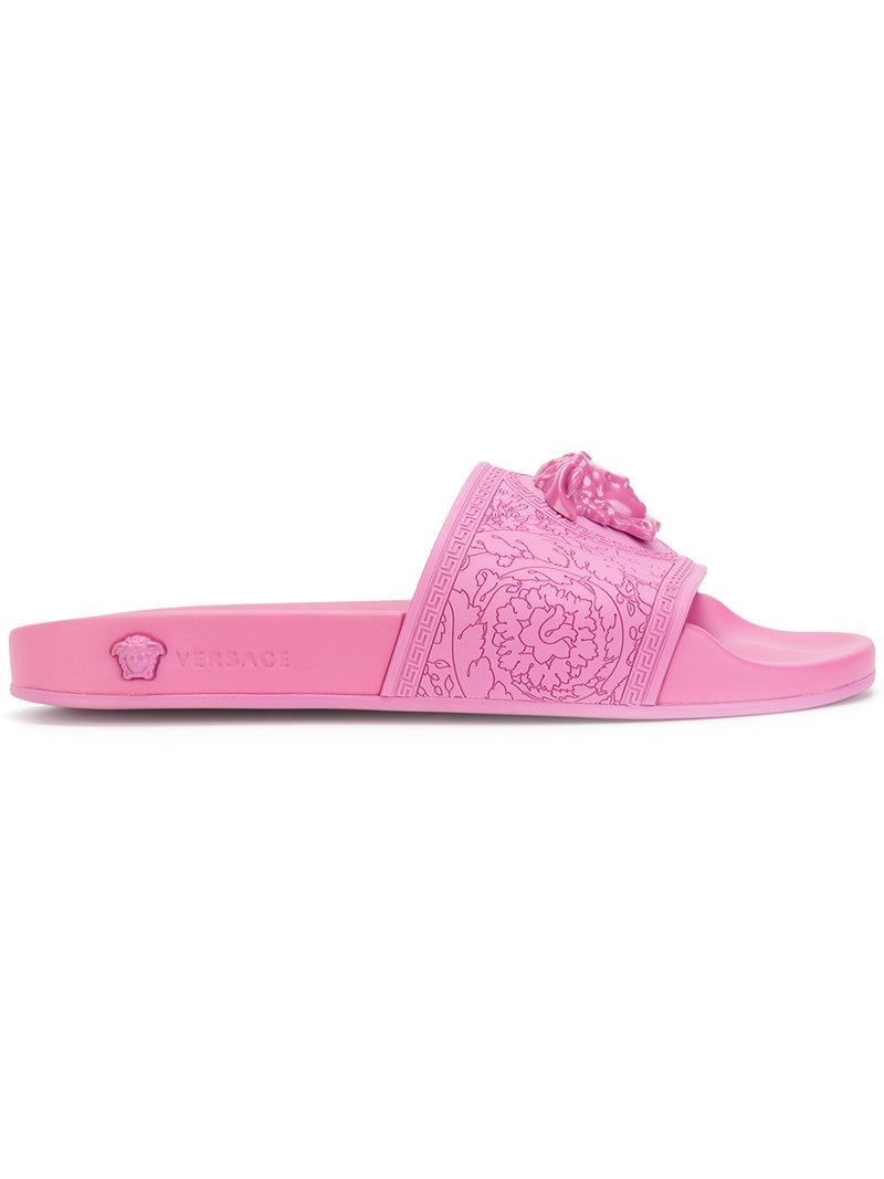 Versace Rubber Medusa Palazzo Slides in Pink & Purple (Pink) - Lyst