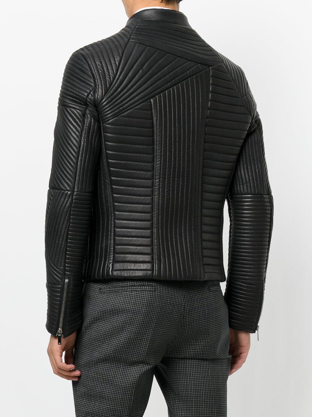 Emporio Armani Synthetic Quilted Biker Jacket in Black for Men Lyst