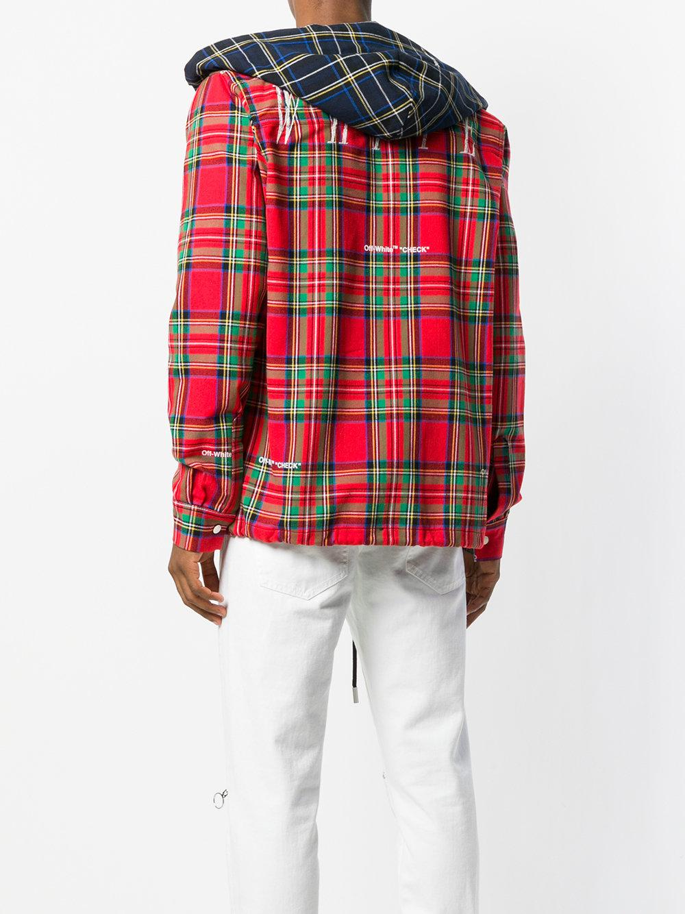 hooded plaid jacket