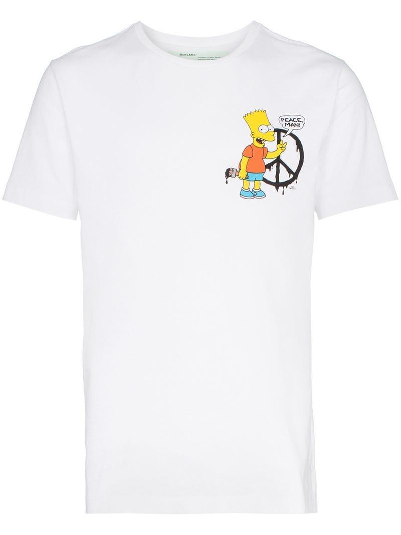 Lyst - Off-White c/o Virgil Abloh Bart Simpson Print Cotton T-shirt in ...