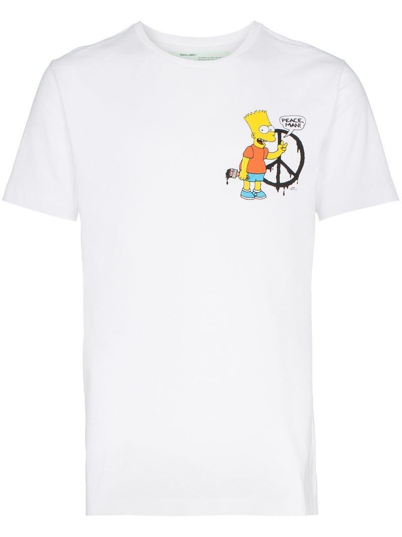 off white t shirt bart simpson