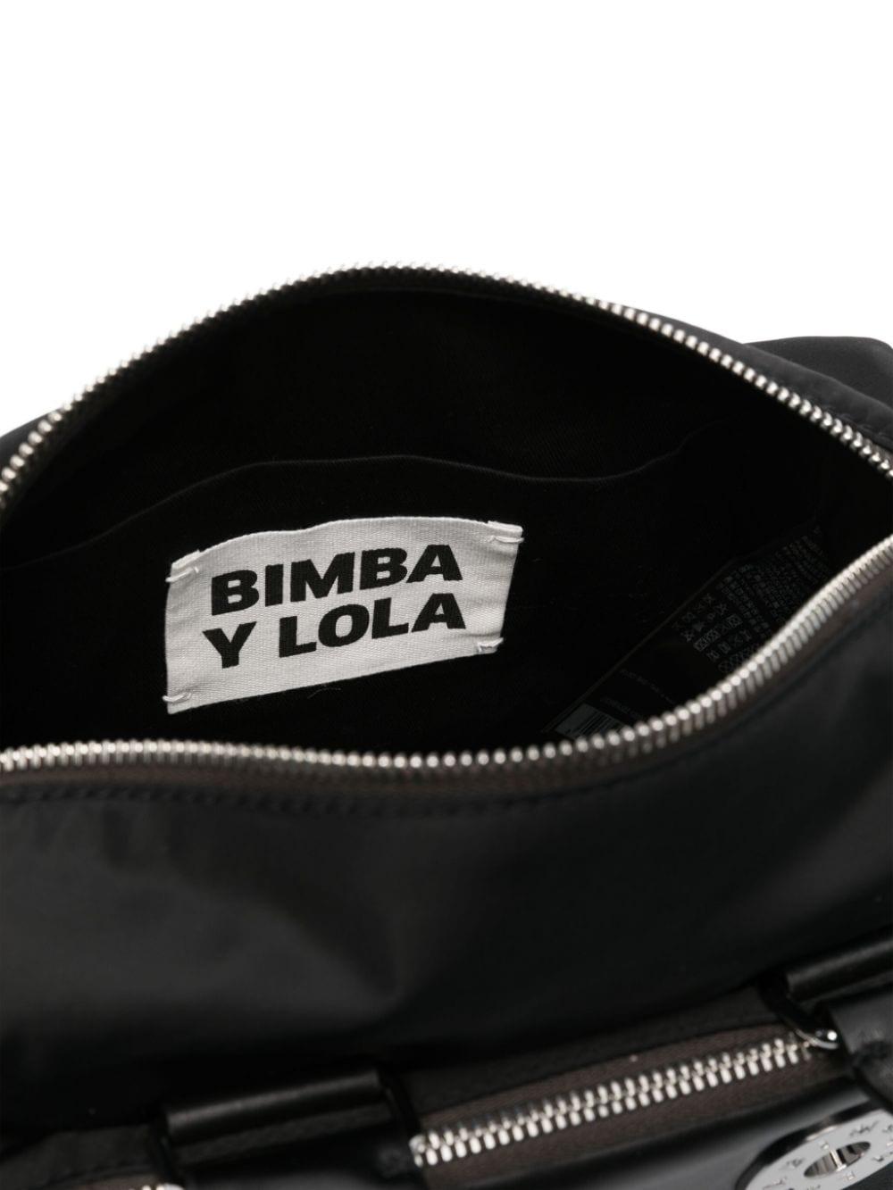 Bimba Y Lola Medium Bowling Leather Tote Bag in Black