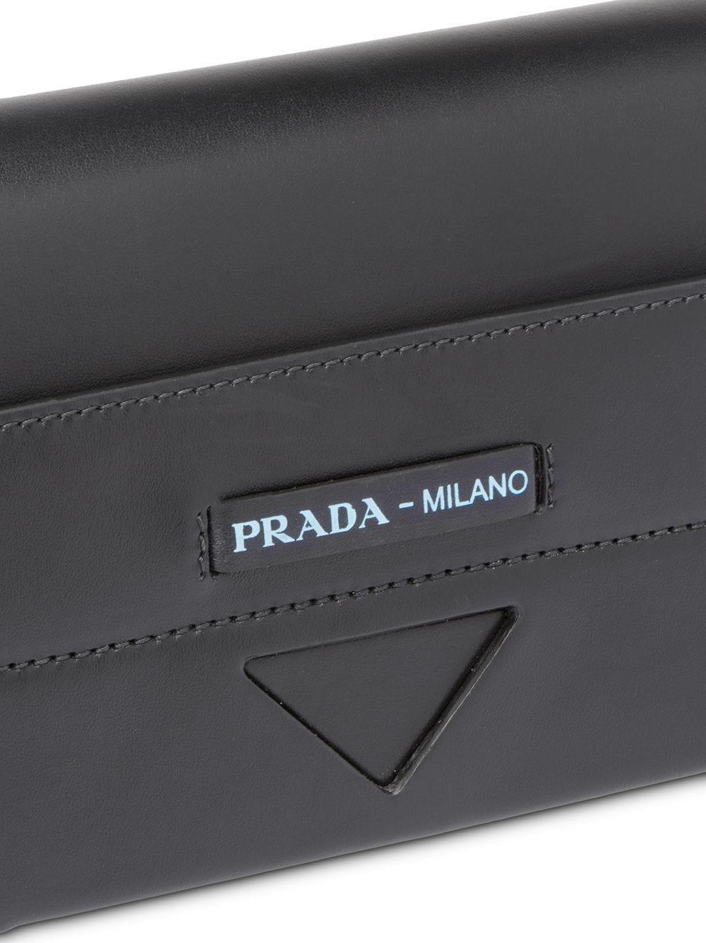Prada Leather Manuelle Shoulder Bag in Black | Lyst