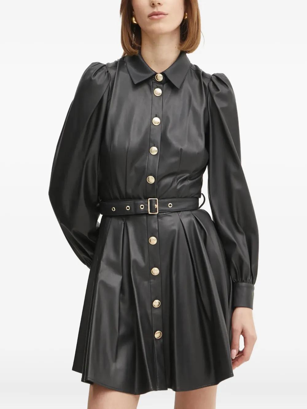 Robe Marciano Couleur Pêche - Taille 0, Col V, Plissée, Taille Définie - Occasion Très Bon état