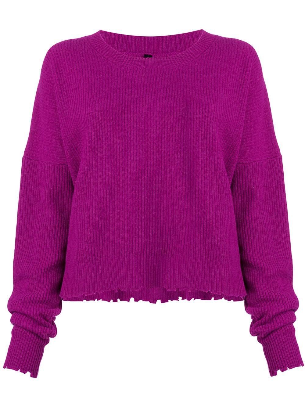 Unravel Project Wool Frayed Knit Sweater in Pink - Lyst