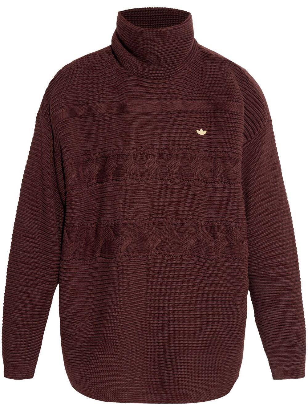 adidas Oversized Cotton Turtleneck Knitted Sweater in Purple Lyst